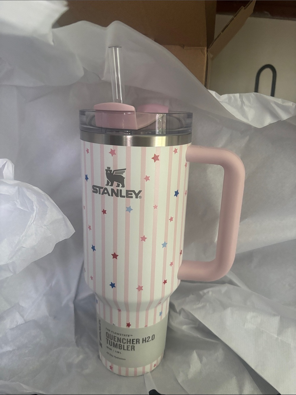 Stanley Pink Star Quencher H2.0 Tumbler with Handle 40oz BRAND NEW